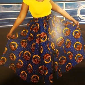 Beautiful Vibrant Stretch Waist Skirt (one size fits most)